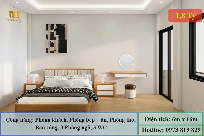 Mẫu nhà 6x16m 3 tầng