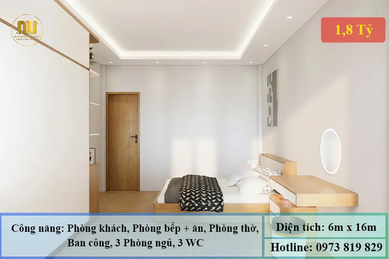 Mẫu nhà 6x16m 3 tầng