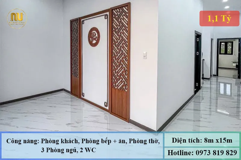 Mẫu Nhà 8x15 1 Tầng 