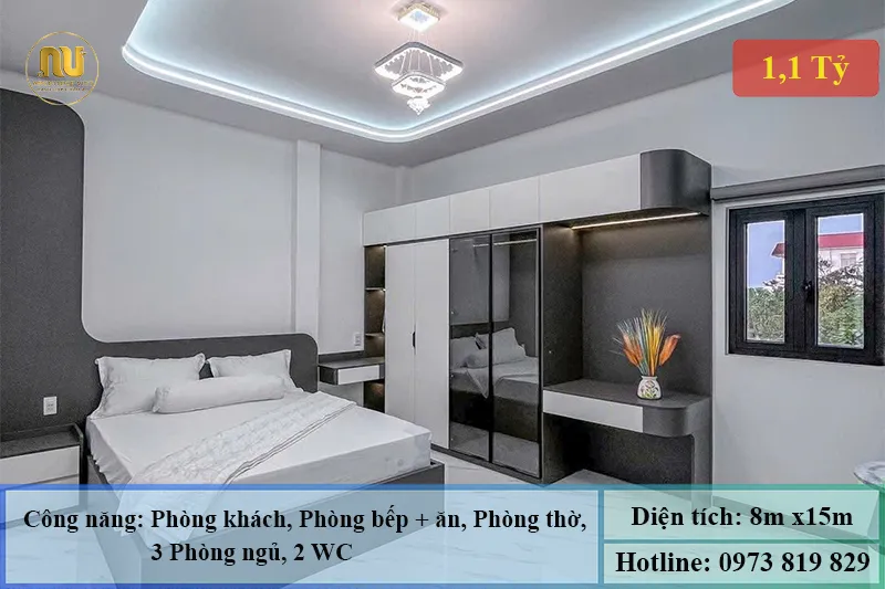 Mẫu Nhà 8x15 1 Tầng 