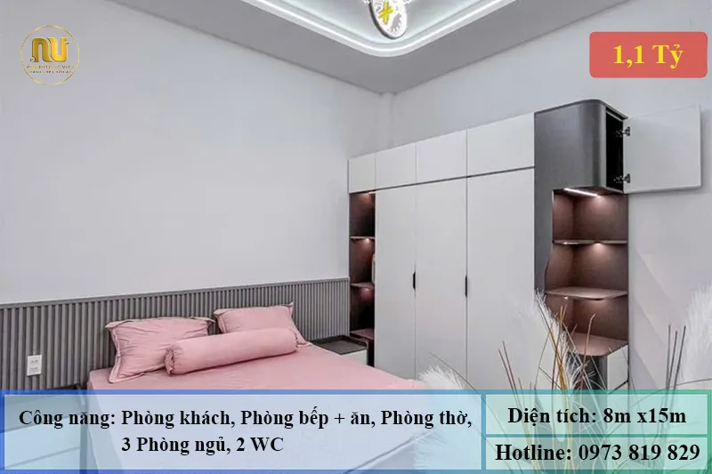 Mẫu Nhà 8x15 1 Tầng 