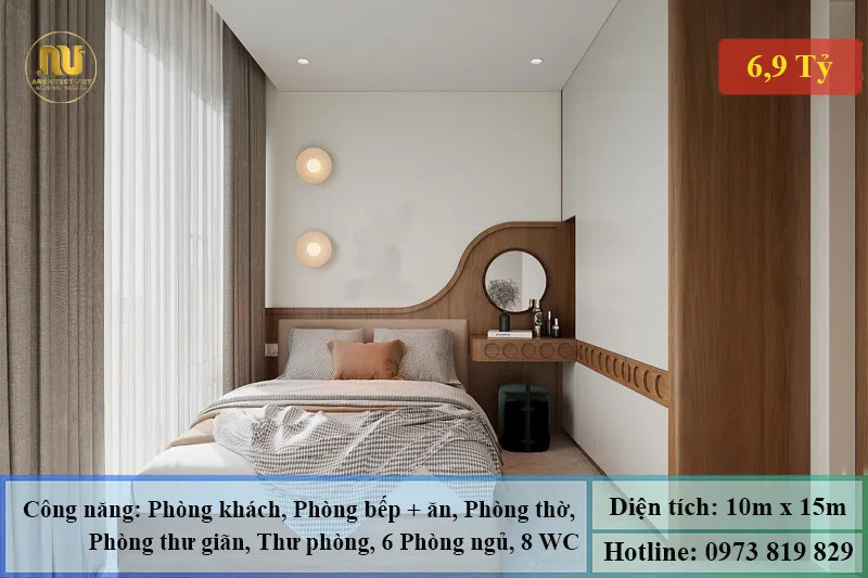Mẫu nhà biệt thự ngang 10m