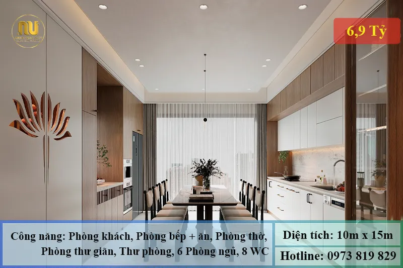 Mẫu nhà biệt thự ngang 10m