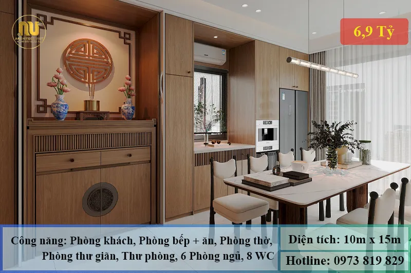 Mẫu nhà biệt thự ngang 10m