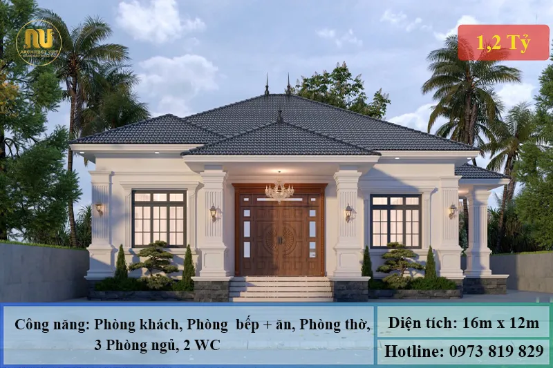 Mẫu nhà mái nhật 2 mặt tiền