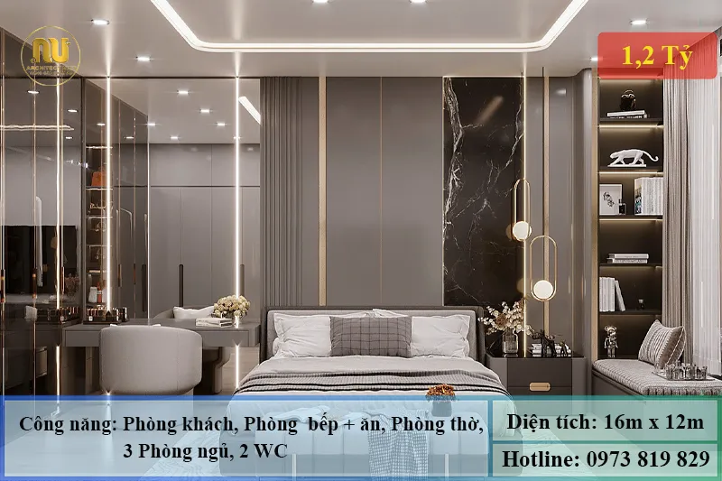 Mẫu nhà mái nhật 2 mặt tiền