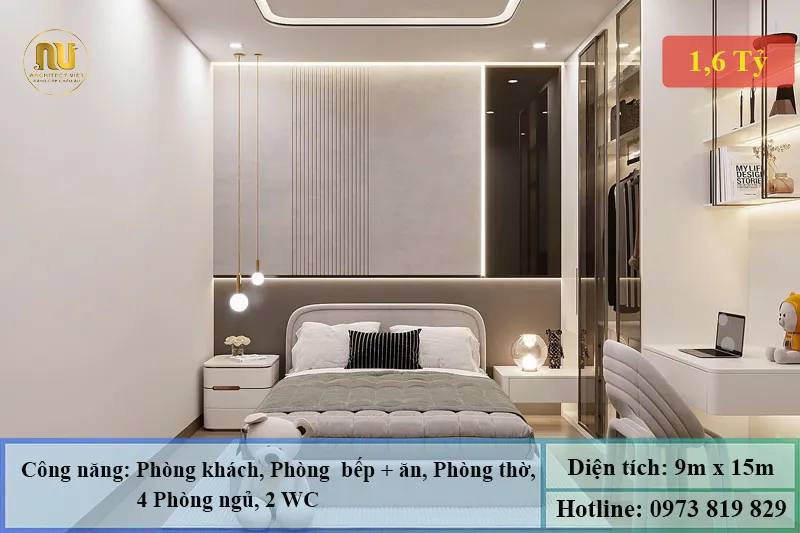Mẫu nhà mái nhật 9x15m