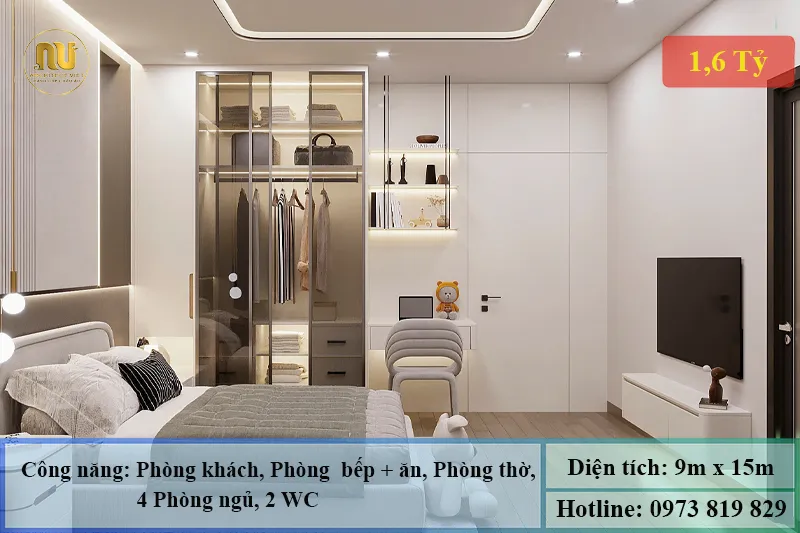 Mẫu nhà mái nhật 9x15m