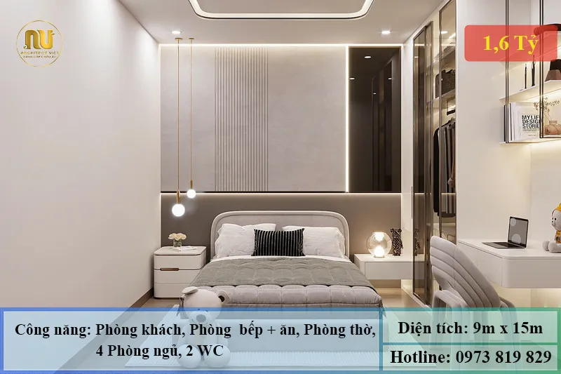 Mẫu nhà mái nhật 9x15m
