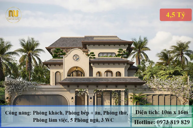 Mẫu nhà mặt tiền 10m 2 tầng