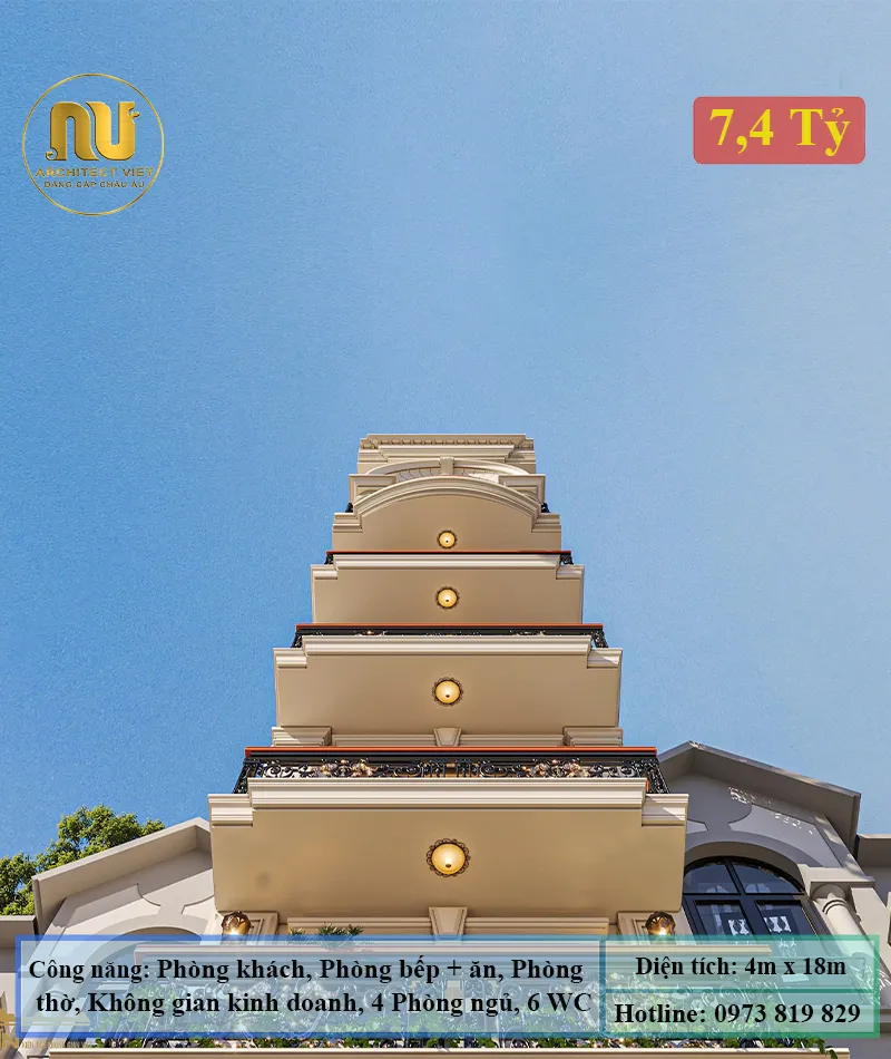 Mẫu nhà mặt tiền 4m dài 18m