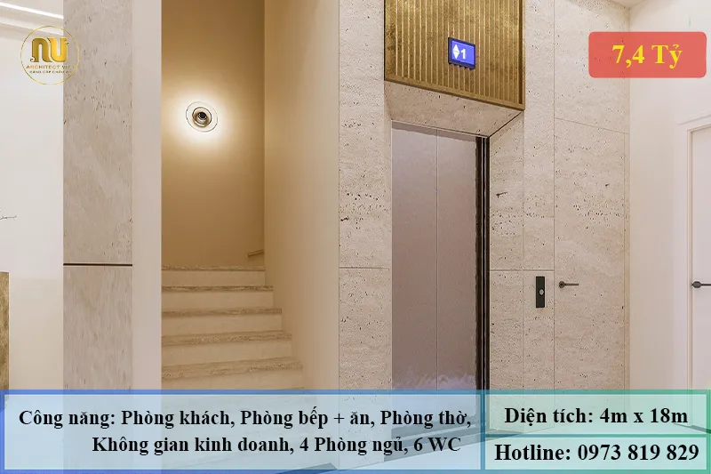 Mẫu nhà mặt tiền 4m dài 18m