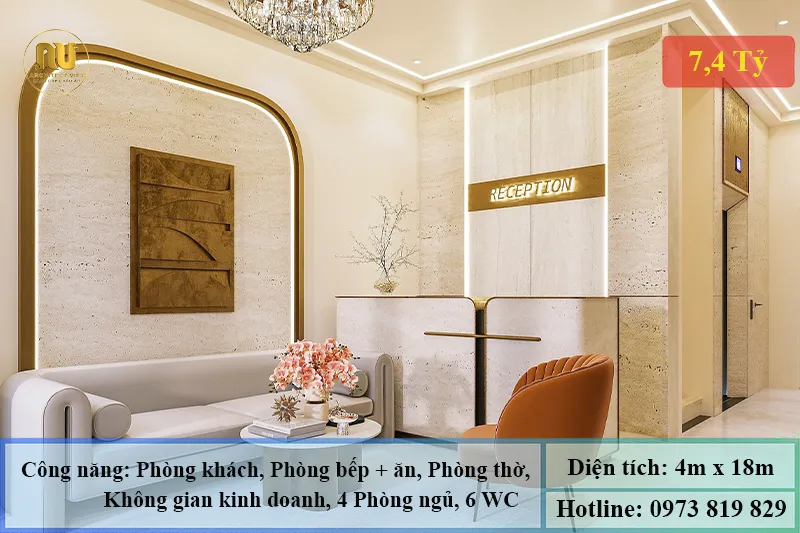 Mẫu nhà mặt tiền 4m dài 18m