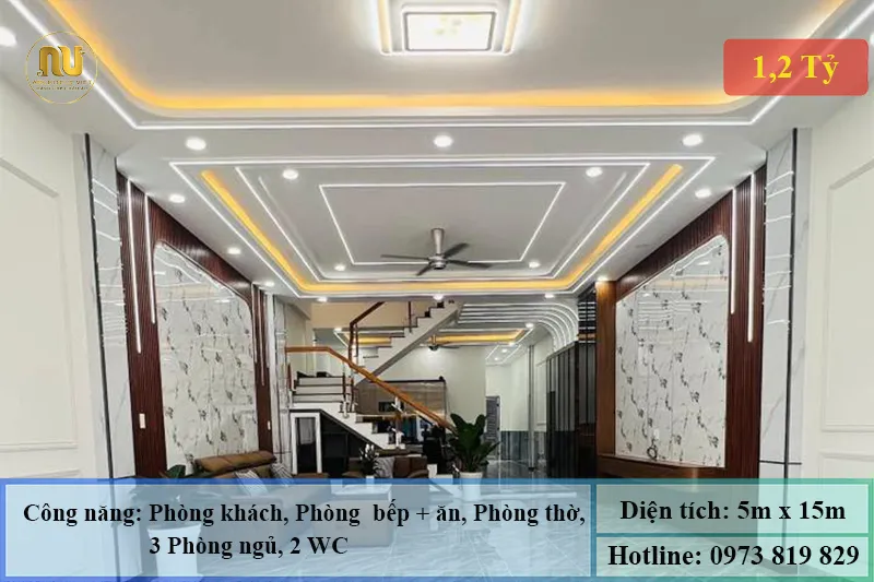 Mẫu nhà mặt tiền 5m sâu 15m