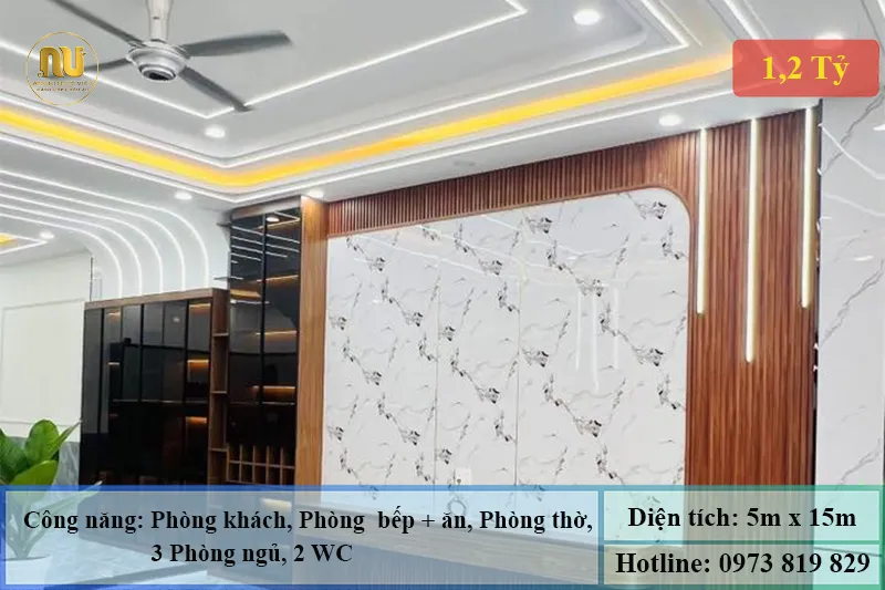 Mẫu nhà mặt tiền 5m sâu 15m