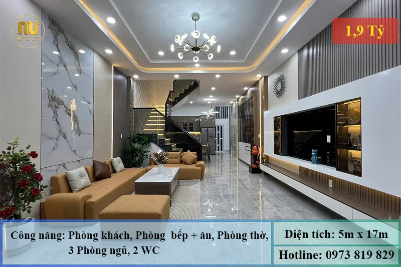 Mẫu nhà mặt tiền 5m sâu 17m