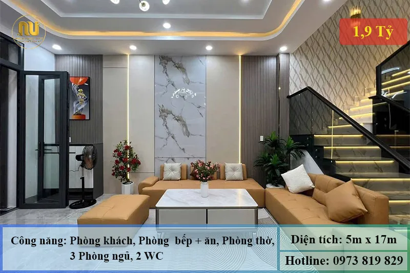 Mẫu nhà mặt tiền 5m sâu 17m