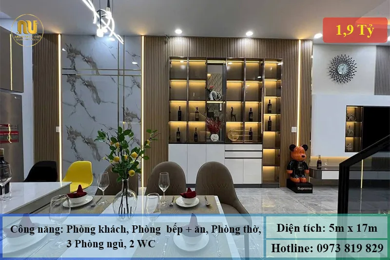 Mẫu nhà mặt tiền 5m sâu 17m