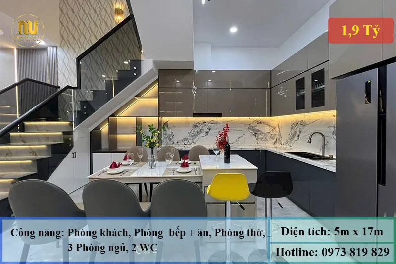 Mẫu nhà mặt tiền 5m sâu 17m