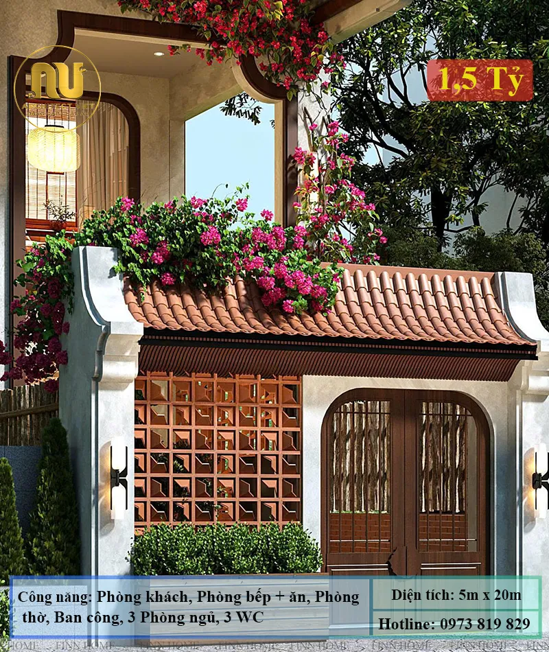 Mẫu nhà mặt tiền 5m sâu 20m