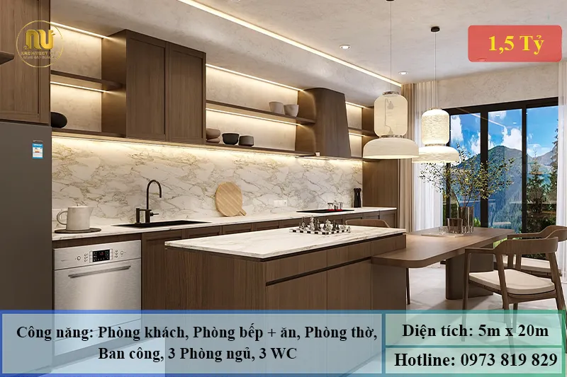 Mẫu nhà mặt tiền 5m sâu 20m