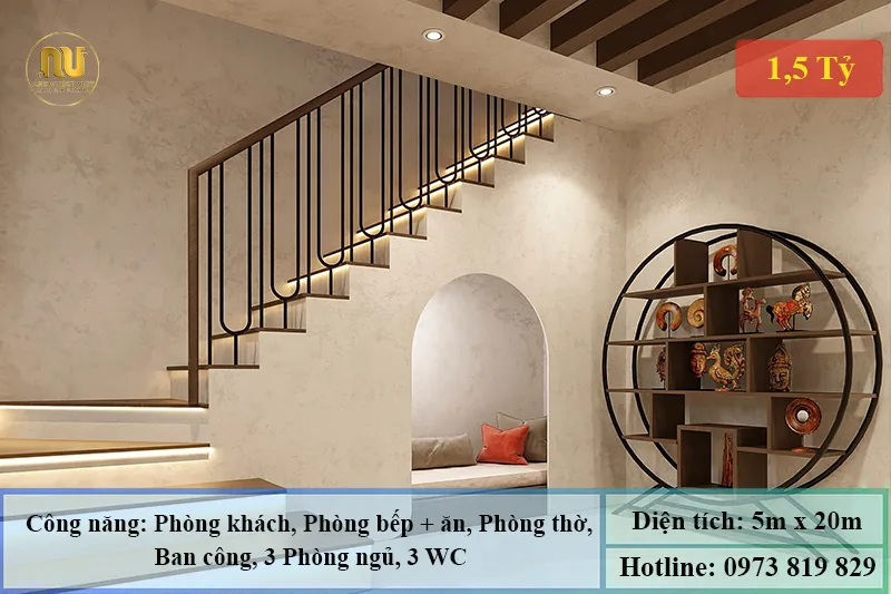 Mẫu nhà mặt tiền 5m sâu 20m