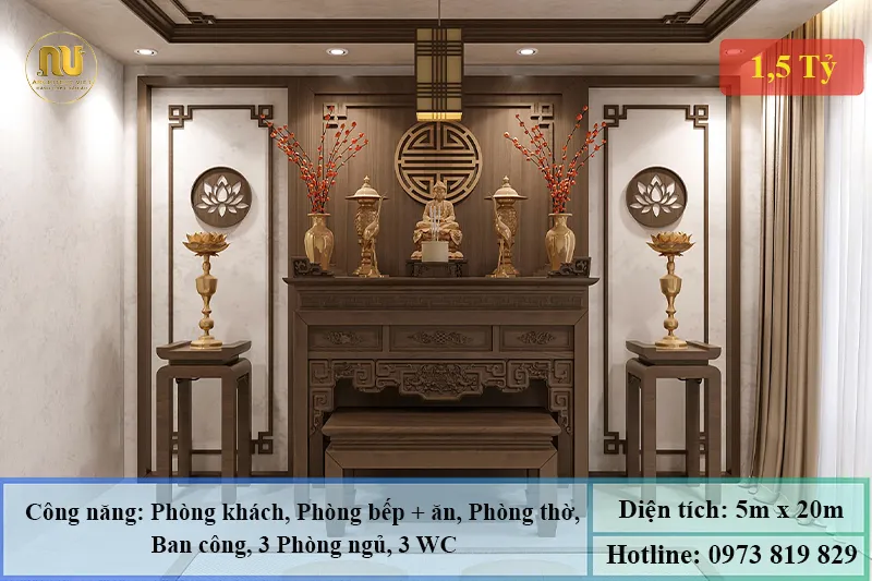 Mẫu nhà mặt tiền 5m sâu 20m