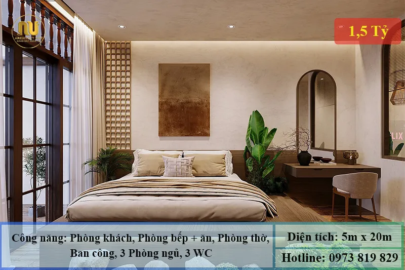 Mẫu nhà mặt tiền 5m sâu 20m