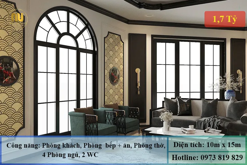 Mẫu nhà ngang 10m sâu 15m