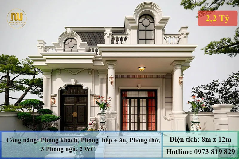 Mẫu nhà ngang 8m sâu 15m