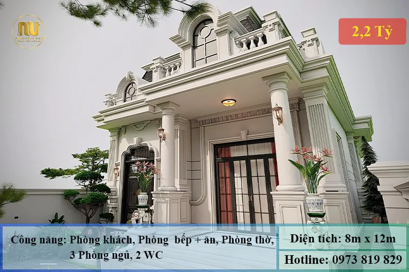 Mẫu nhà ngang 8m sâu 15m