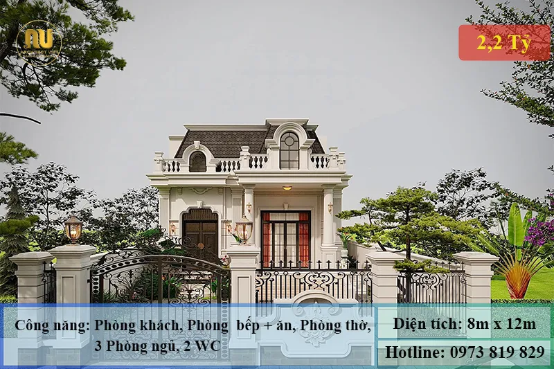 Mẫu nhà ngang 8m sâu 15m