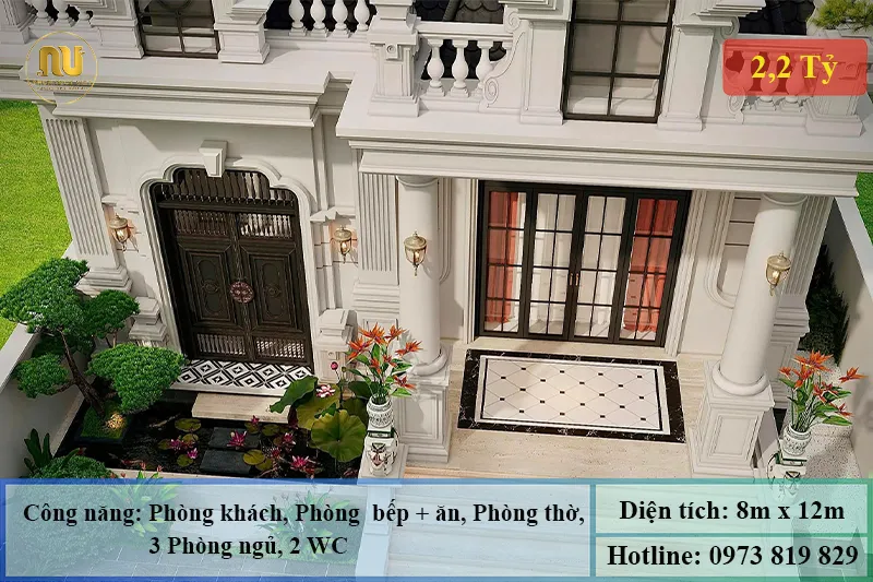 Mẫu nhà ngang 8m sâu 15m