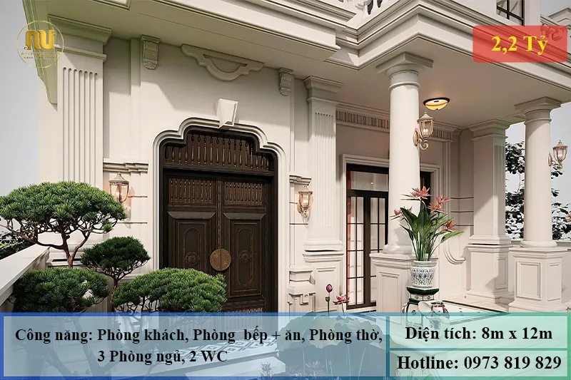 Mẫu nhà ngang 8m sâu 15m