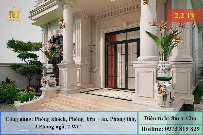 Mẫu nhà ngang 8m sâu 15m