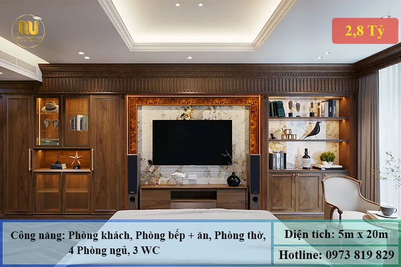 Mẫu nhà ống rộng 5m dài 20m