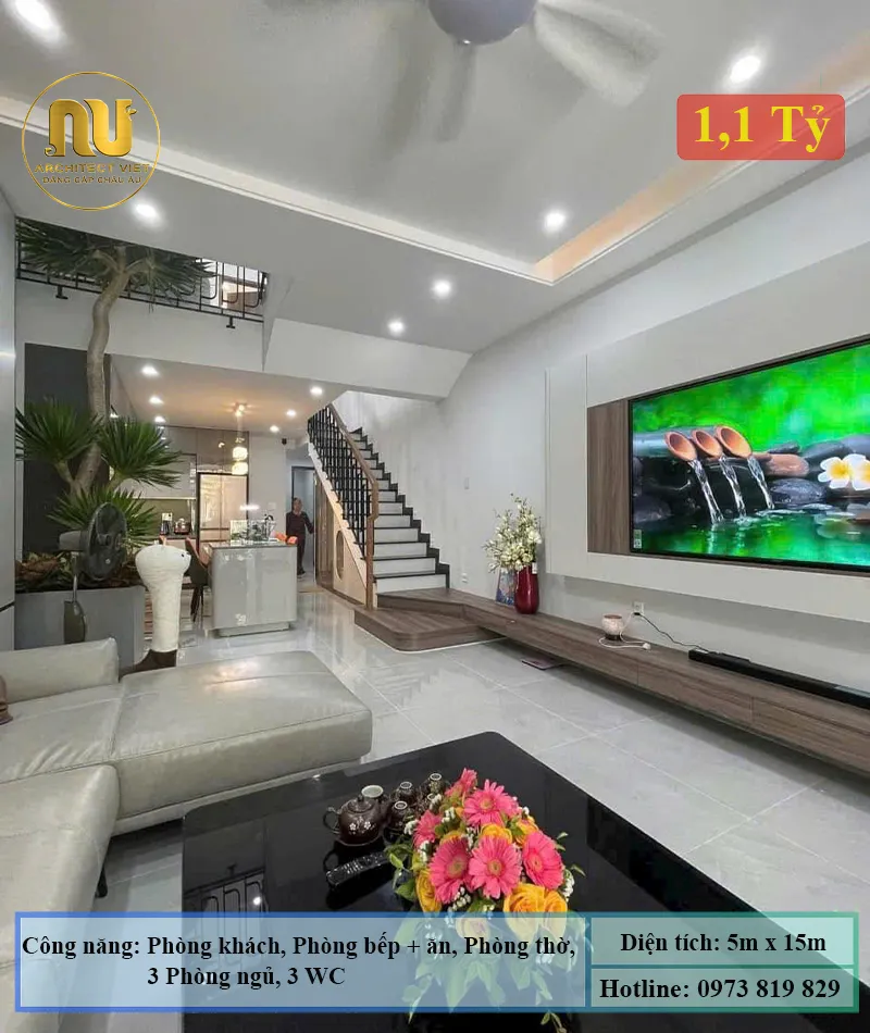 Mẫu Nhà Phố 5x15m 3 Tầng