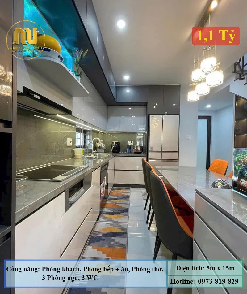 Mẫu Nhà Phố 5x15m 3 Tầng