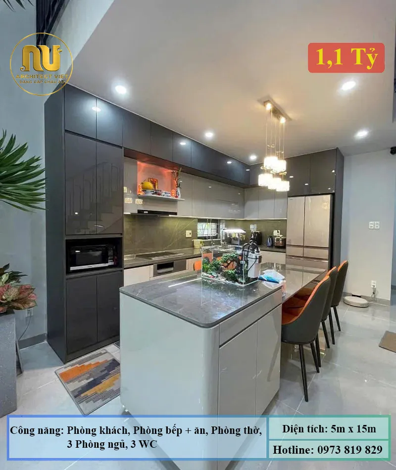 Mẫu Nhà Phố 5x15m 3 Tầng