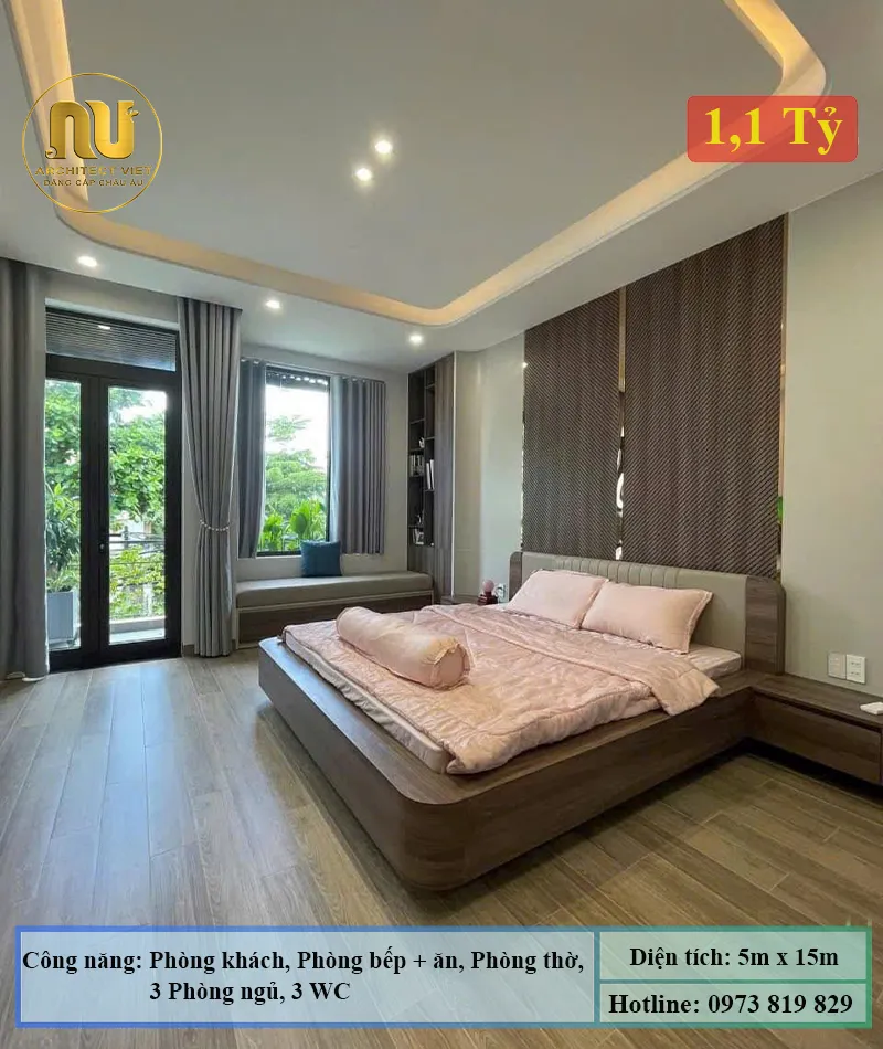 Mẫu Nhà Phố 5x15m 3 Tầng