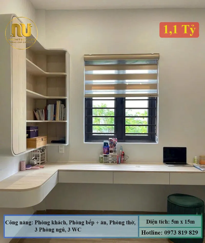 Mẫu Nhà Phố 5x15m 3 Tầng