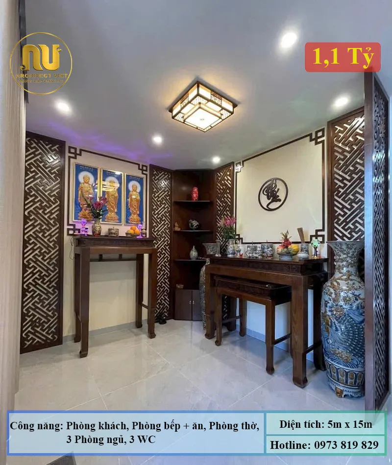 Mẫu Nhà Phố 5x15m 3 Tầng