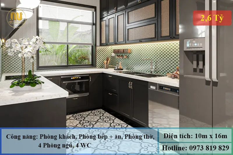 Mẫu nhà phố mặt tiền 10m sâu 16m