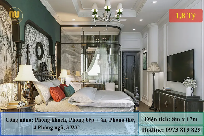 Mẫu nhà phố mặt tiền 8m sâu 17m