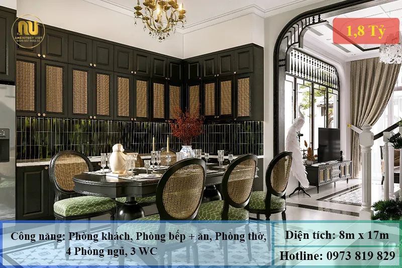 Mẫu nhà phố mặt tiền 8m sâu 17m