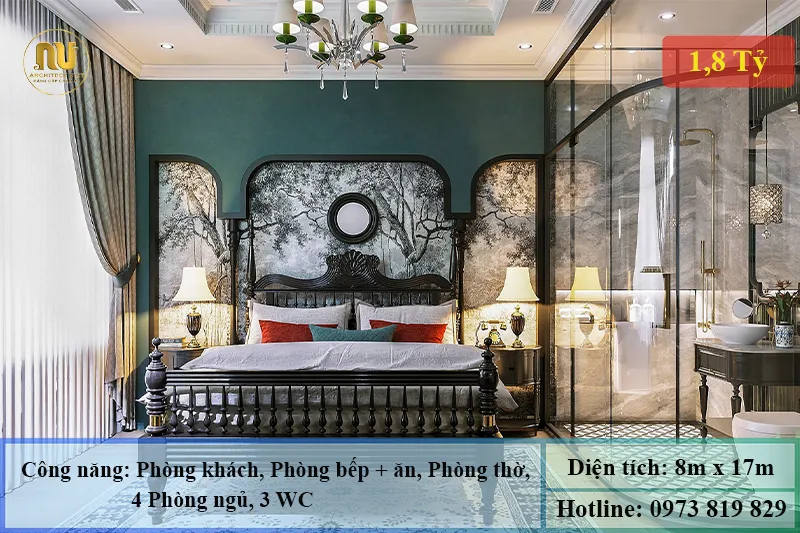 Mẫu nhà phố mặt tiền 8m sâu 17m