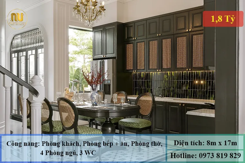 Mẫu nhà phố mặt tiền 8m sâu 17m