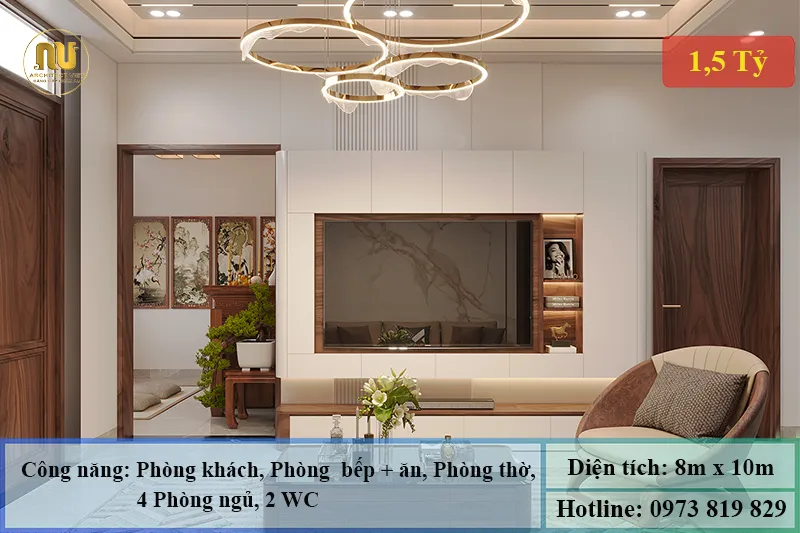Mẫu nhà vuông 2 tầng 80m2