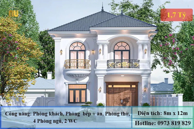 Nhà 2 tầng mái nhật mặt tiền 8m