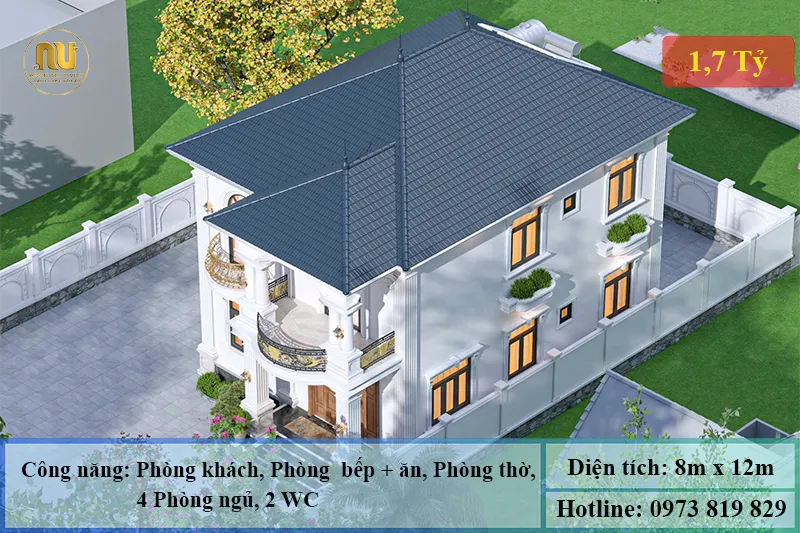 Nhà 2 tầng mái nhật mặt tiền 8m